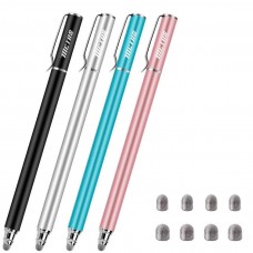 Universal Stylus Pens for Touch Screens - High Sensitivity Capacitive Stylus Fiber Tips 2 in 1 Touch Screen Pen with 8 Extra Tips for iPad iPhone Android Phone Chromebook All Touchscreen Tablets